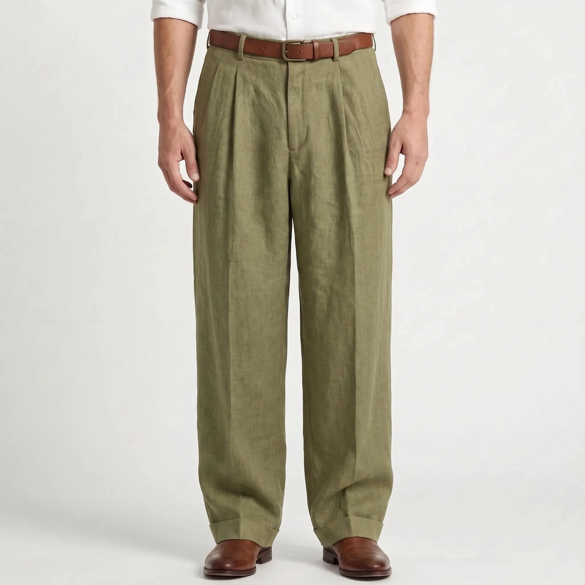 Broek met plooien voor heren