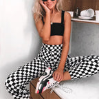 Geblokte broek met ketting Milou