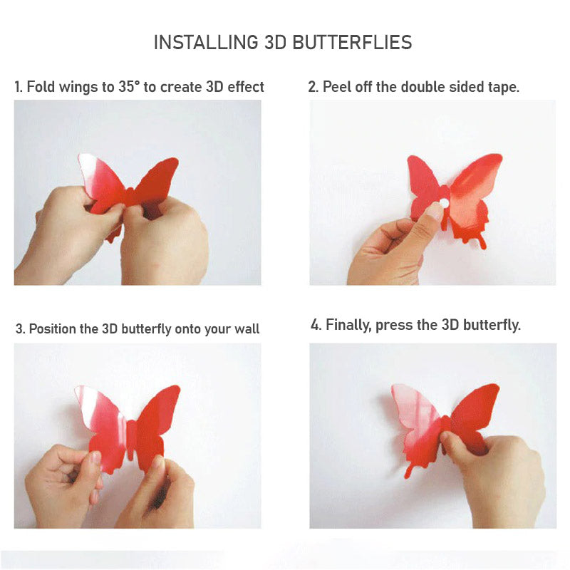 3D-muurstickers met vlinders