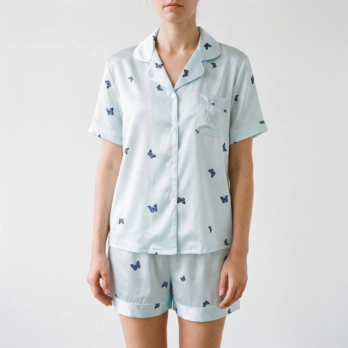 Pyjama-shortset met knopen