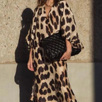Loose-fit panterprint jurk
