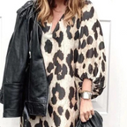 Loose-fit panterprint jurk