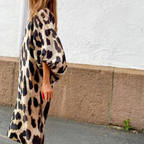 Loose-fit panterprint jurk