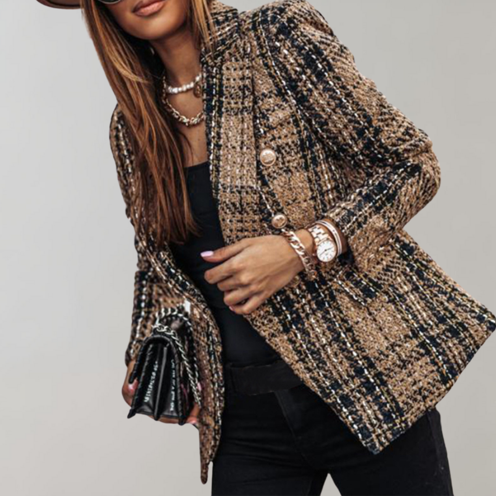 Geruite blazer voor dames