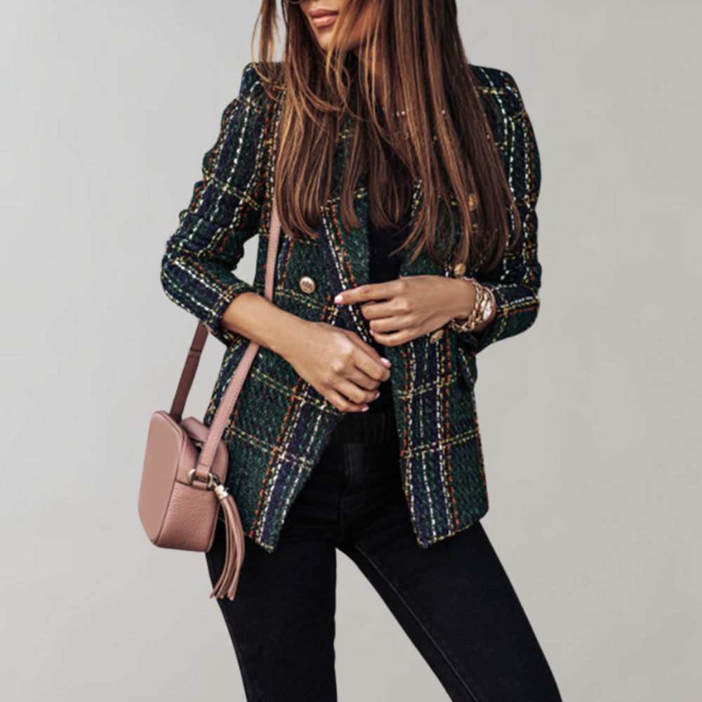 Geruite blazer voor dames