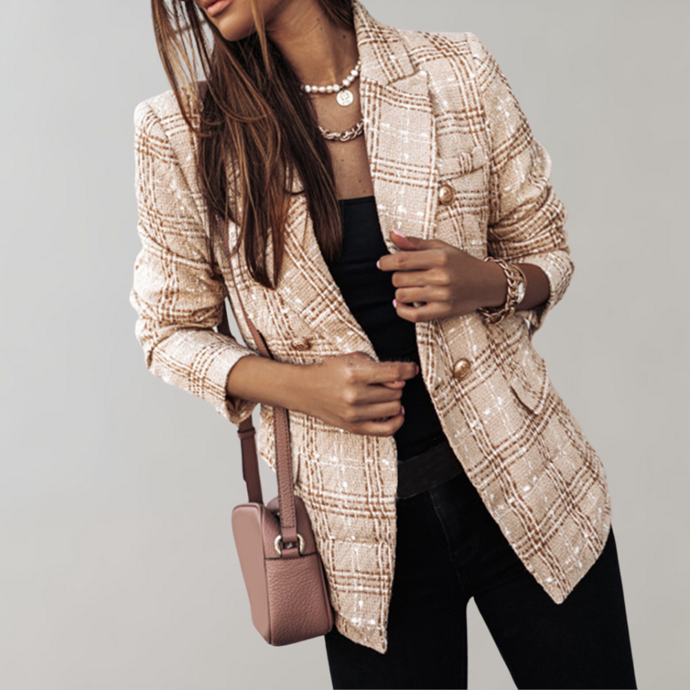 Geruite blazer voor dames