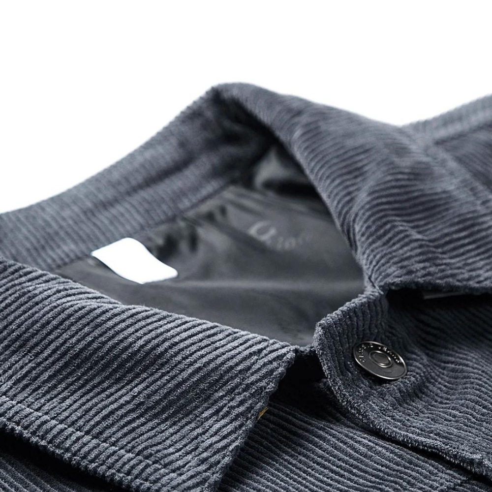 Grijze corduroy jas