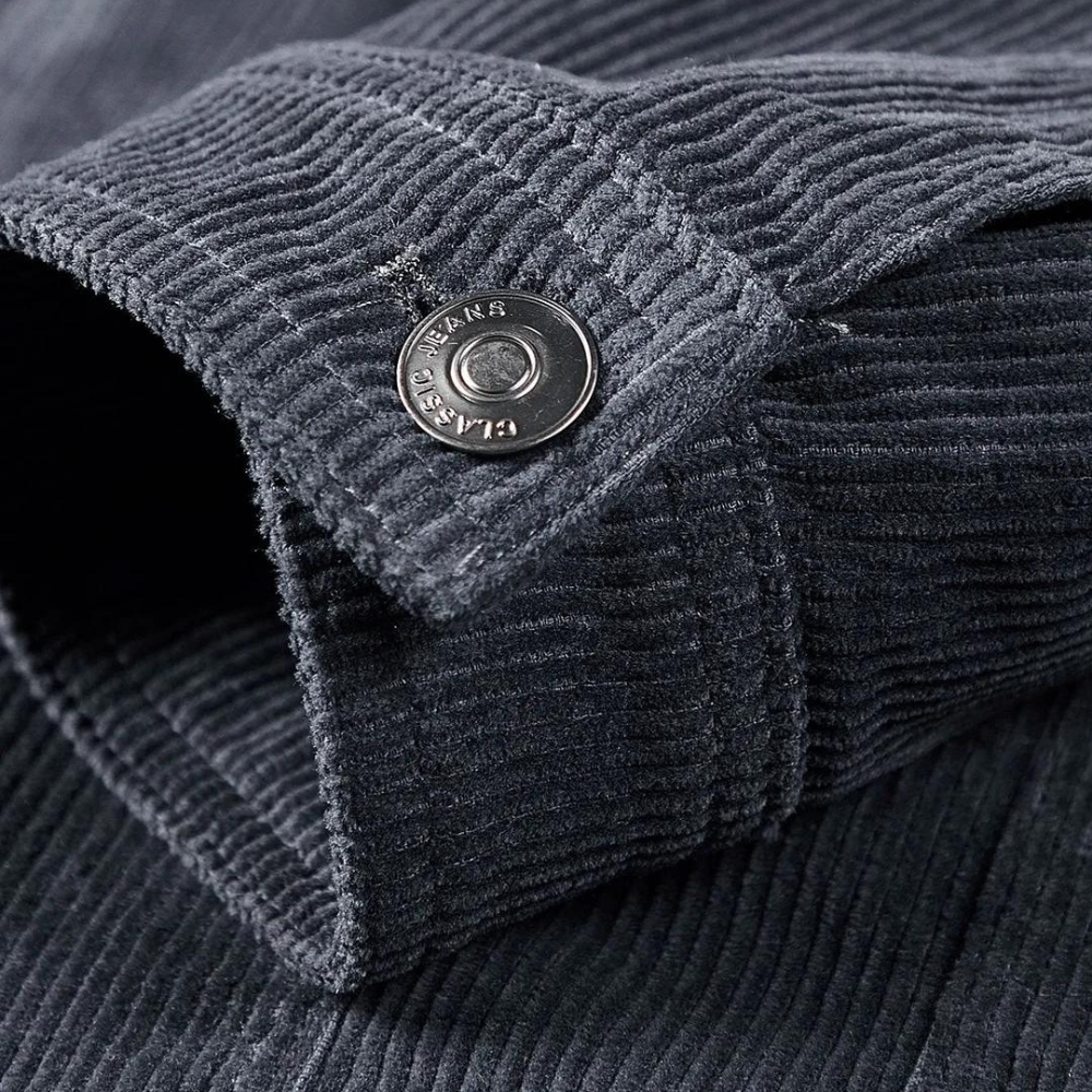 Grijze corduroy jas