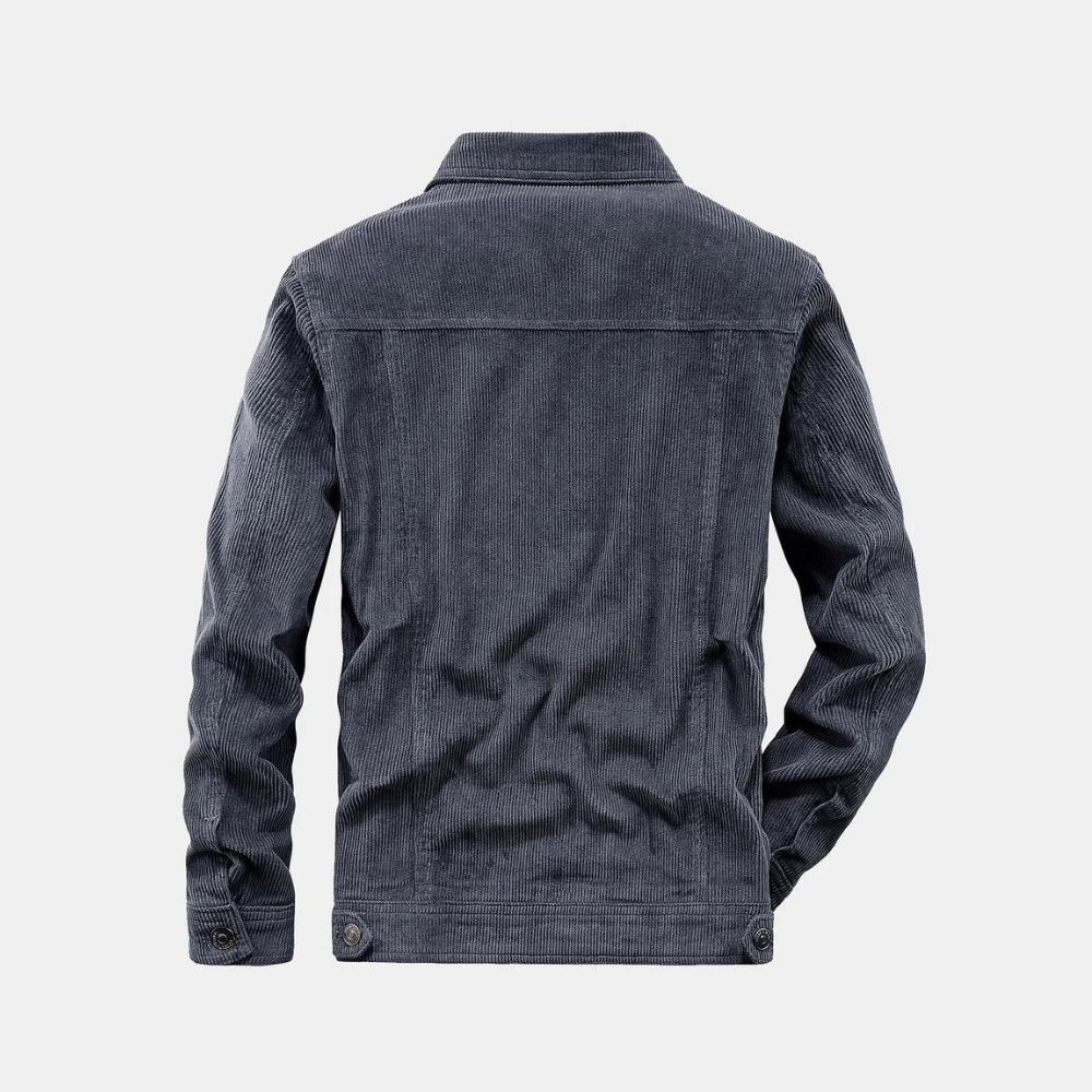 Grijze corduroy jas
