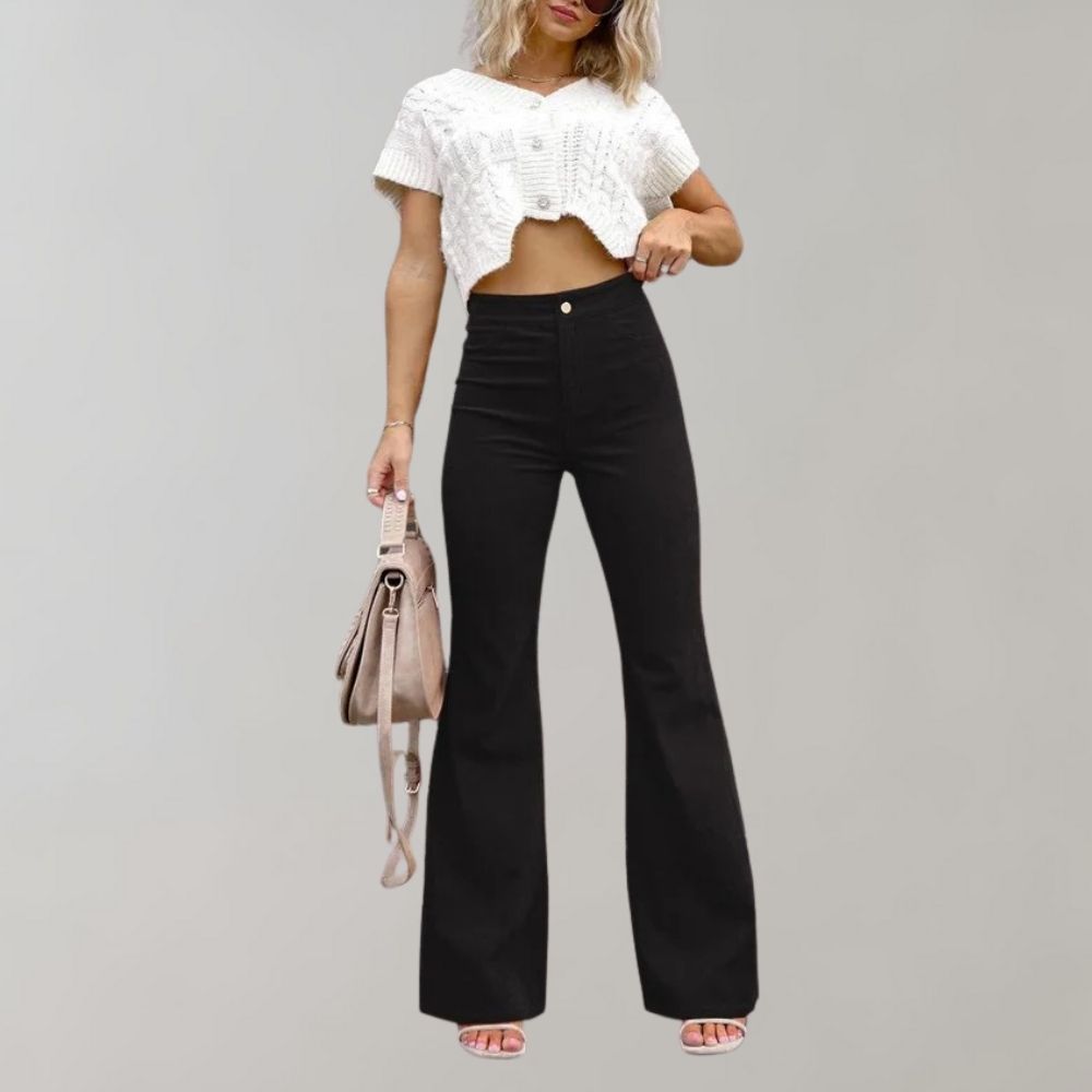 Corduroy uitlopende broek
