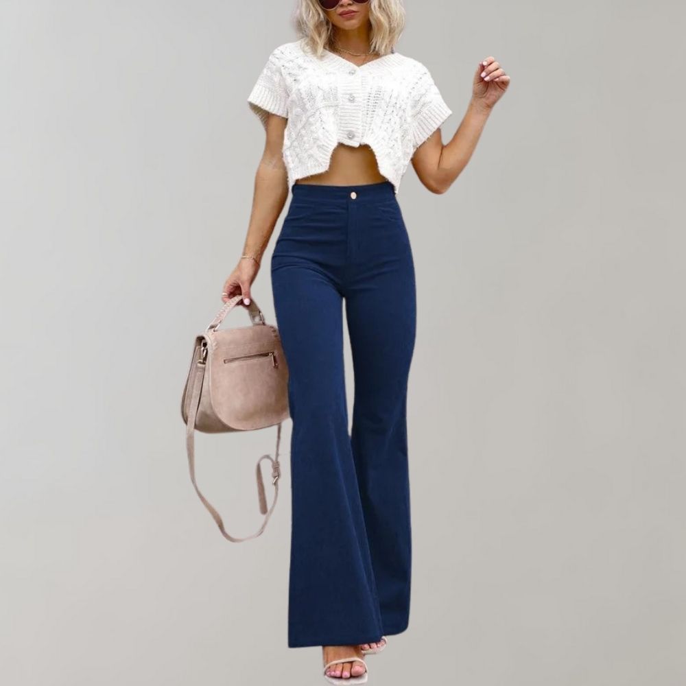 Corduroy uitlopende broek