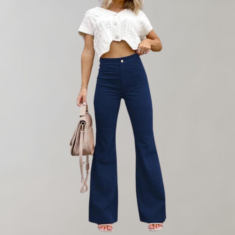 Corduroy uitlopende broek
