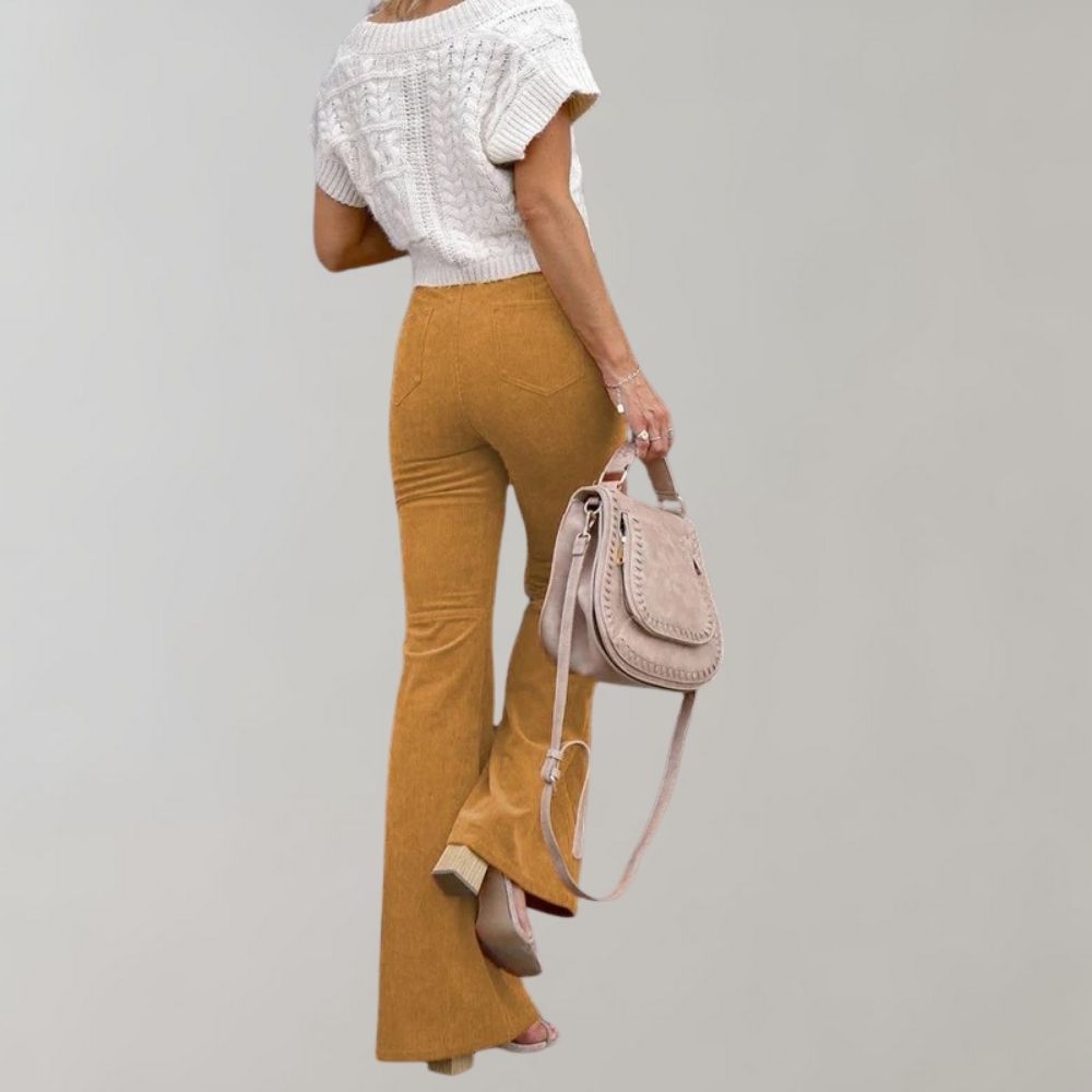 Corduroy uitlopende broek