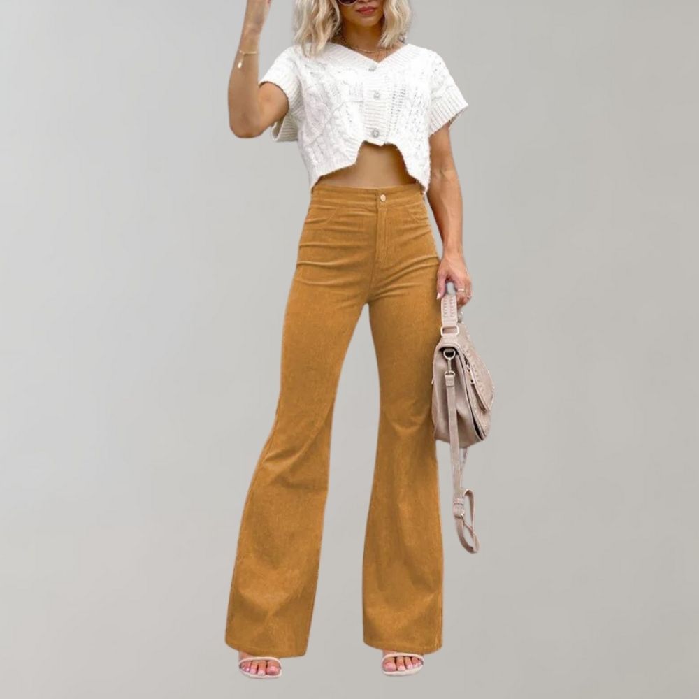 Corduroy uitlopende broek