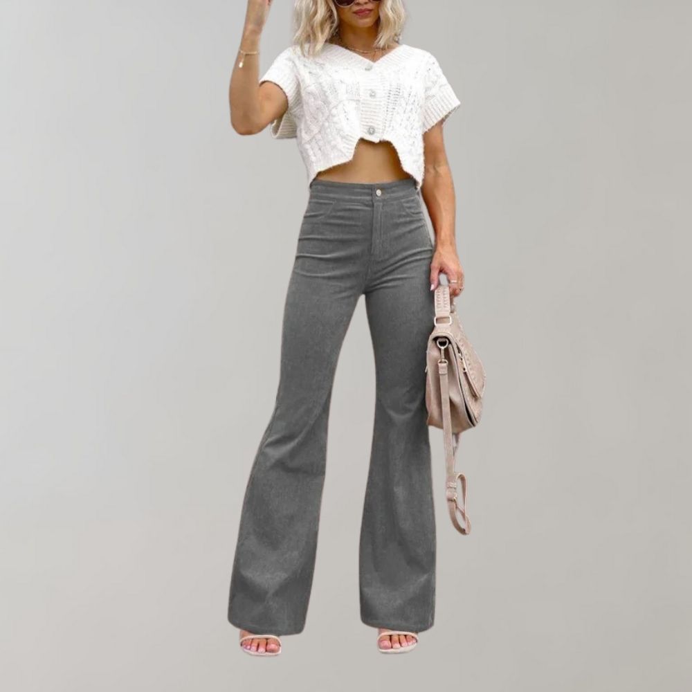 Corduroy uitlopende broek