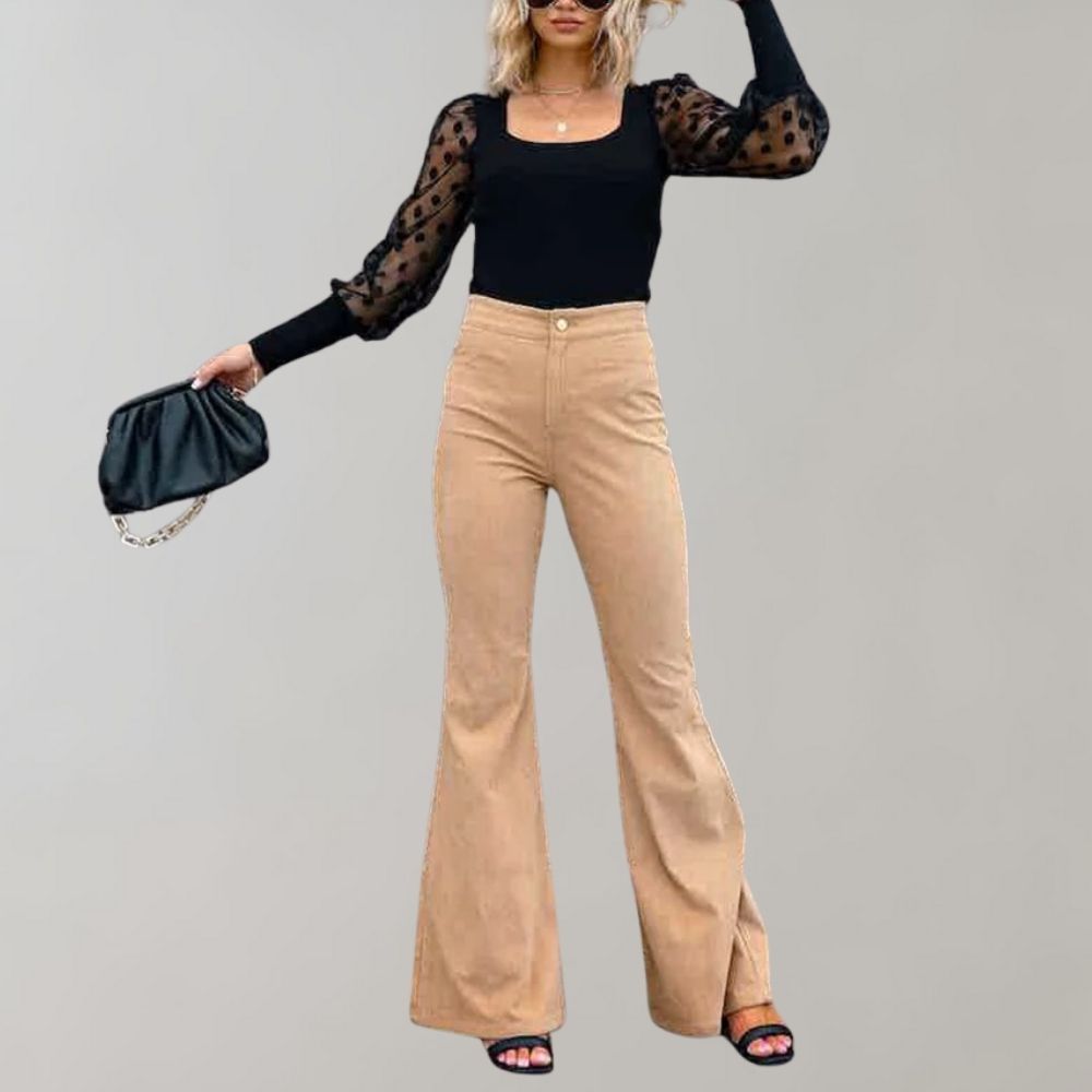 Corduroy uitlopende broek