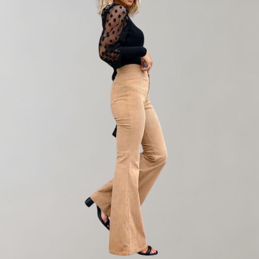 Corduroy uitlopende broek