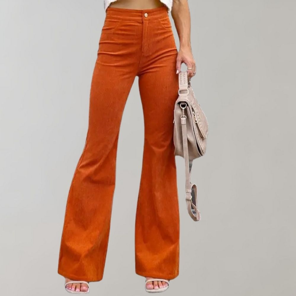 Corduroy uitlopende broek
