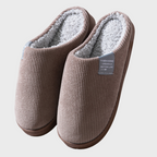 Warme ribstof gevoerde pantoffels Sally