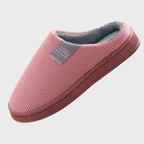 Warme ribstof gevoerde pantoffels Sally