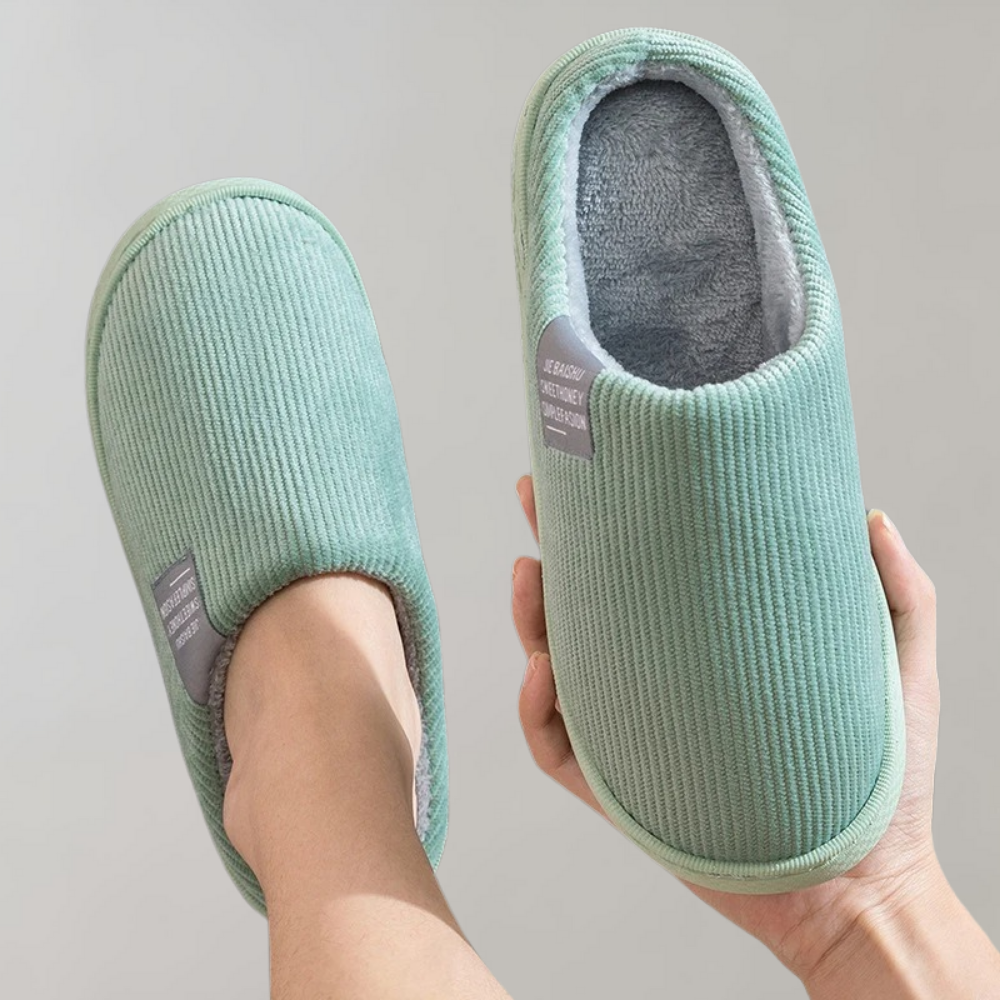 En warme dames pantoffels