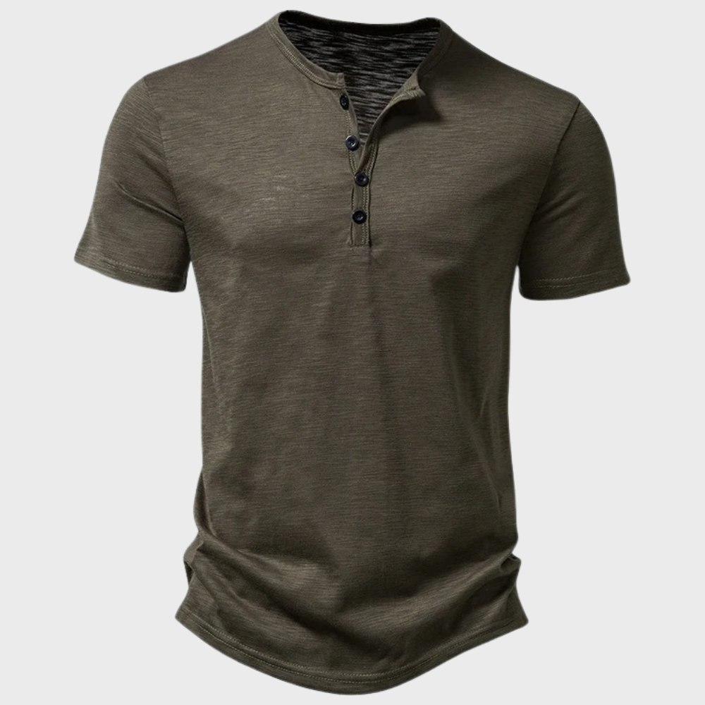 Henley-T-shirt met knopen en ontspannen pasvorm