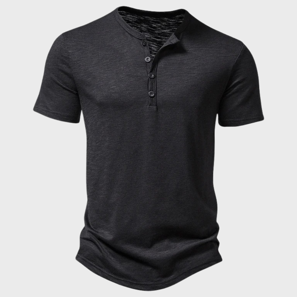 Henley-T-shirt met knopen en ontspannen pasvorm
