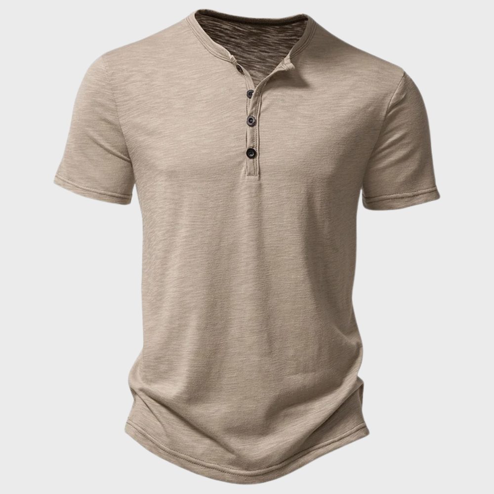 Henley-T-shirt met knopen en ontspannen pasvorm