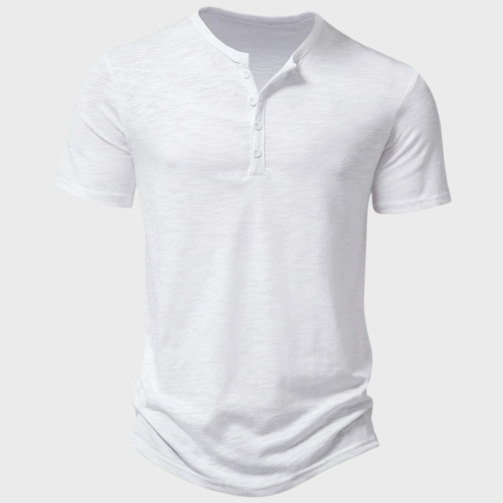 Henley-T-shirt met knopen en ontspannen pasvorm