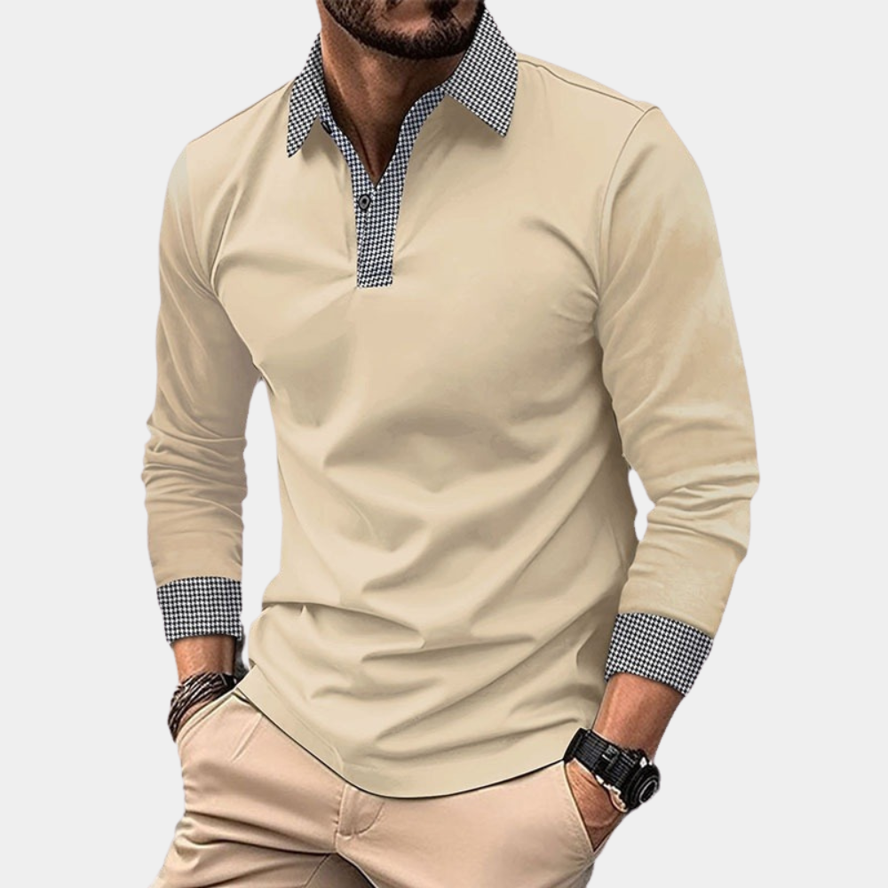 Casual herenpolo met lange mouwen