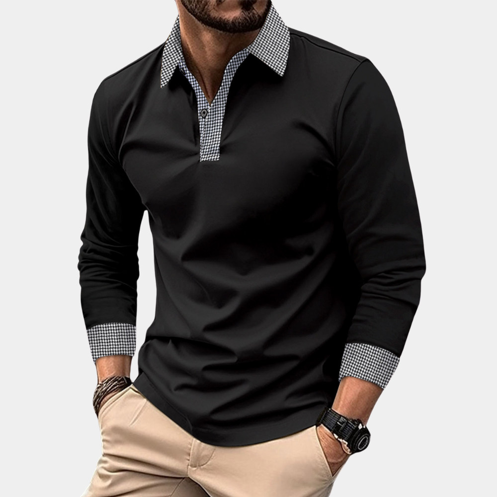 Casual herenpolo met lange mouwen