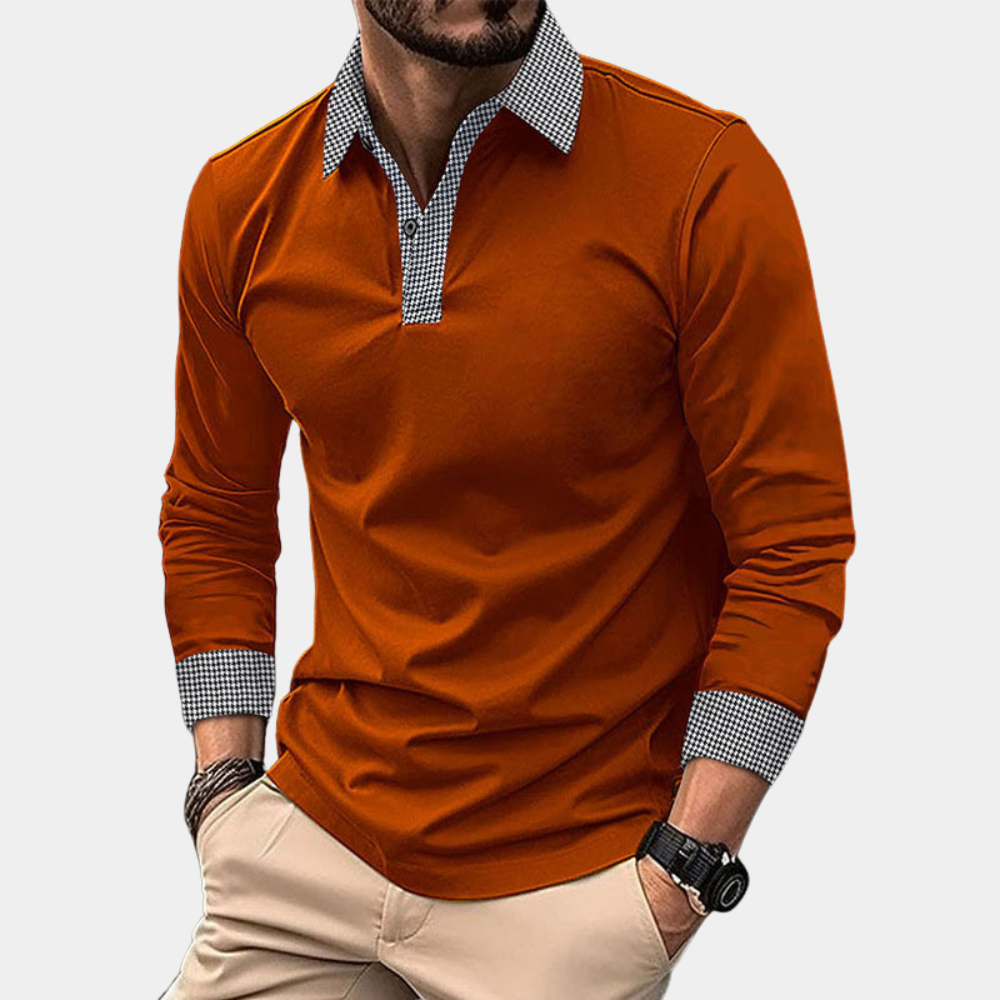 Casual herenpolo met lange mouwen