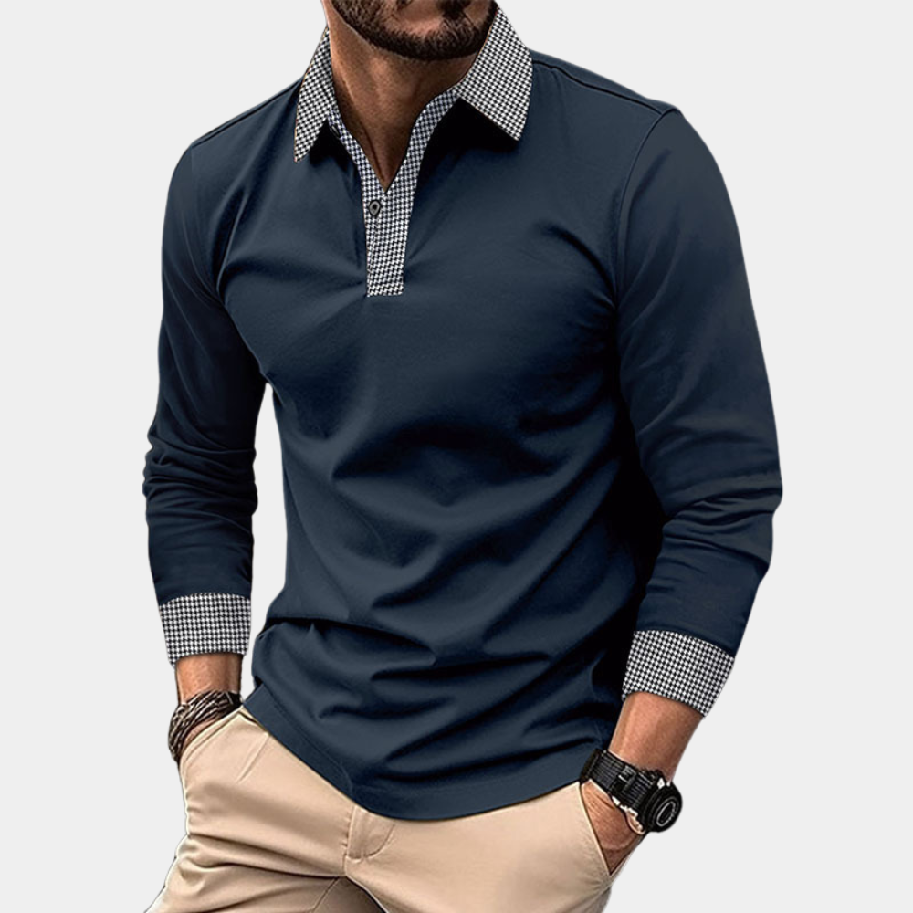 Casual herenpolo met lange mouwen