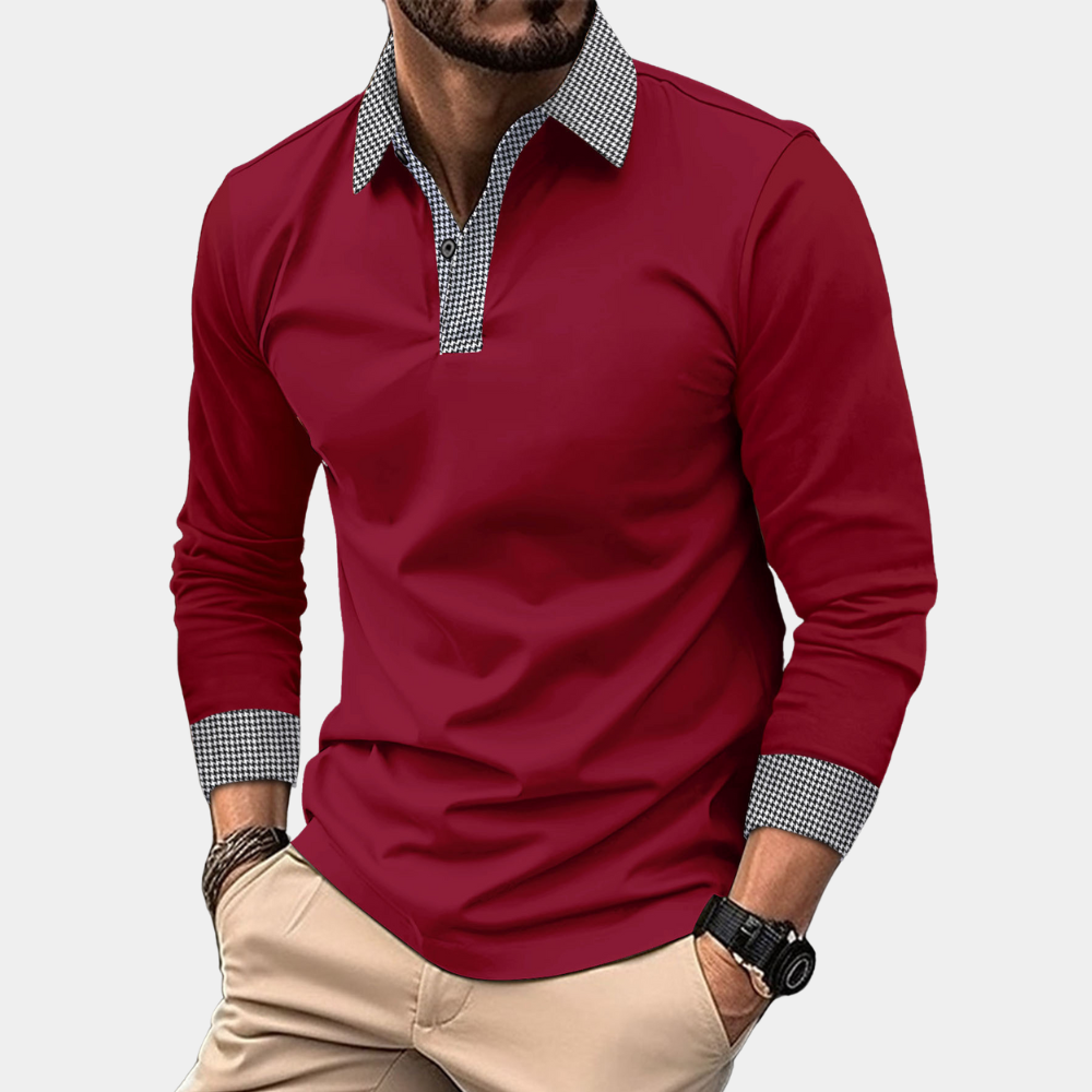 Casual herenpolo met lange mouwen