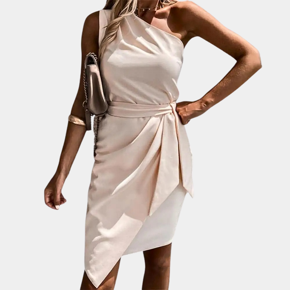 One-Shoulder jurk met tailleband