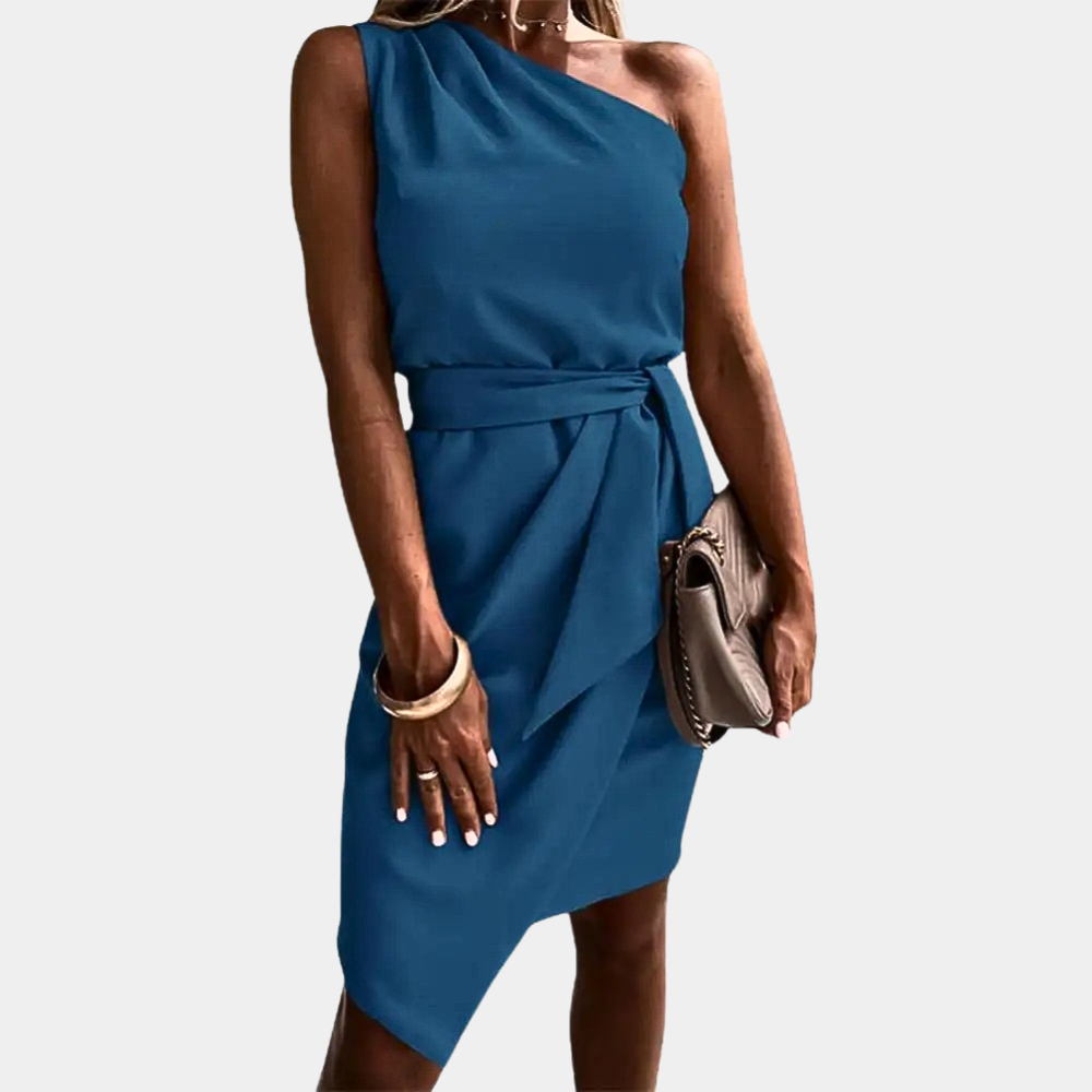 One-Shoulder jurk met tailleband