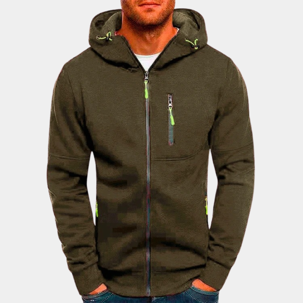 Roel | Zachte herenhoodie met doorlopende rits