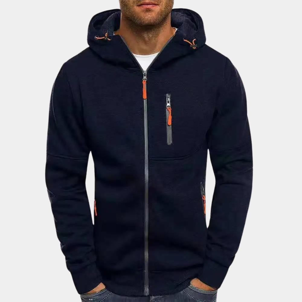 Roel | Zachte herenhoodie met doorlopende rits