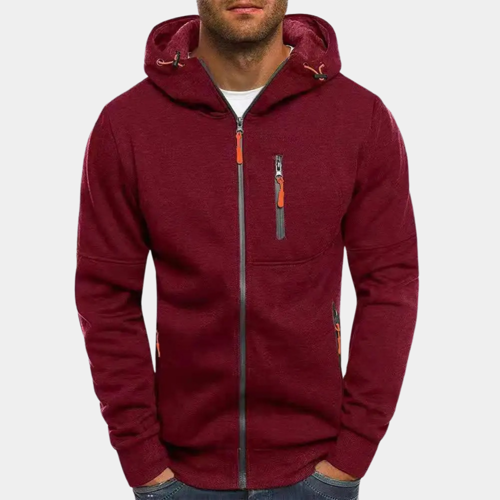 Roel | Zachte herenhoodie met doorlopende rits
