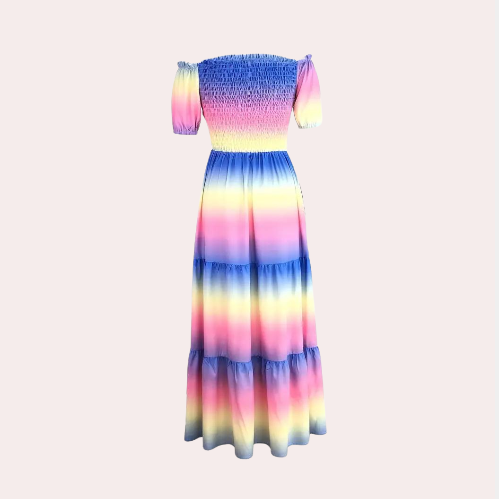Off-Shoulder gelaagde zomerjurk