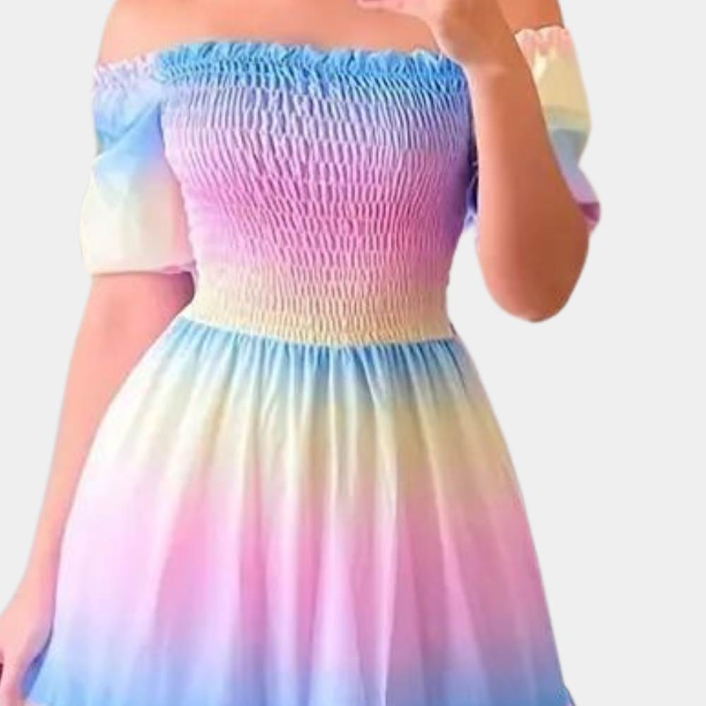 Off-Shoulder gelaagde zomerjurk