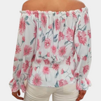 Off-Shoulder bloemenblouse met ruches