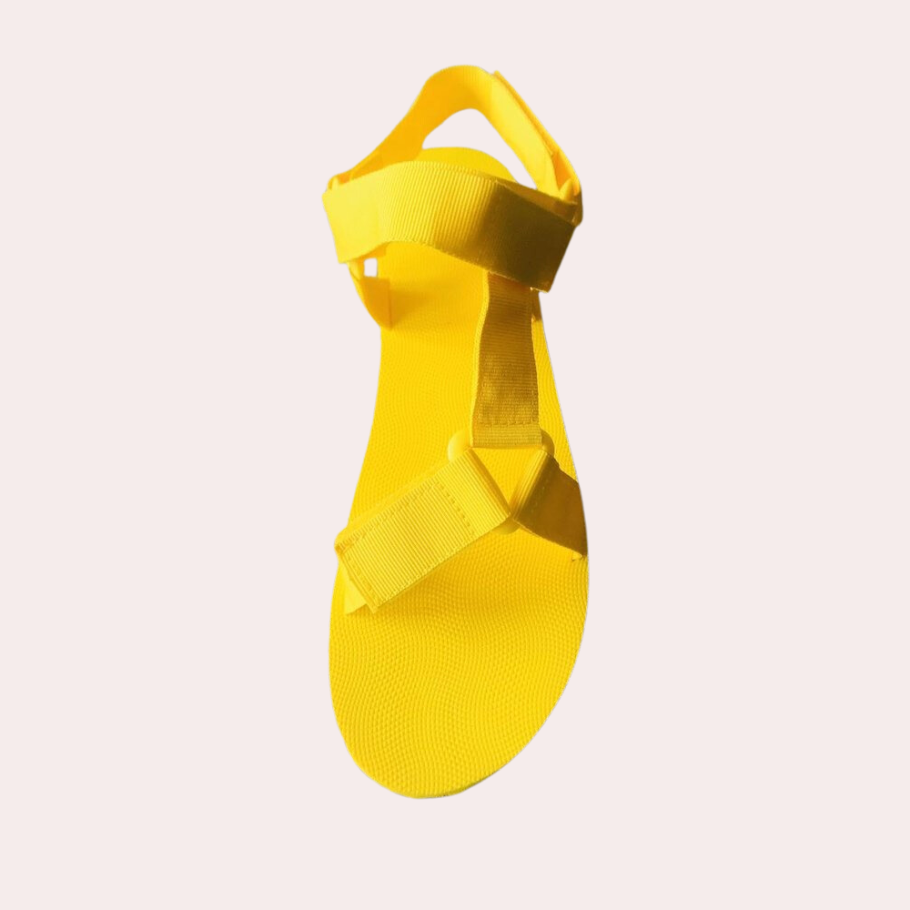 Kleurblok damessandalen met comfortzool