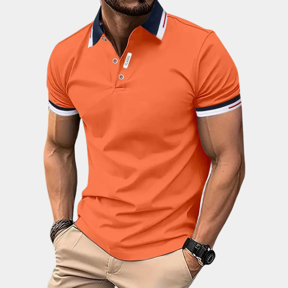 Stijlvol oranje heren polo