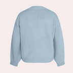 Gebreid damesvest met 3D bloemen