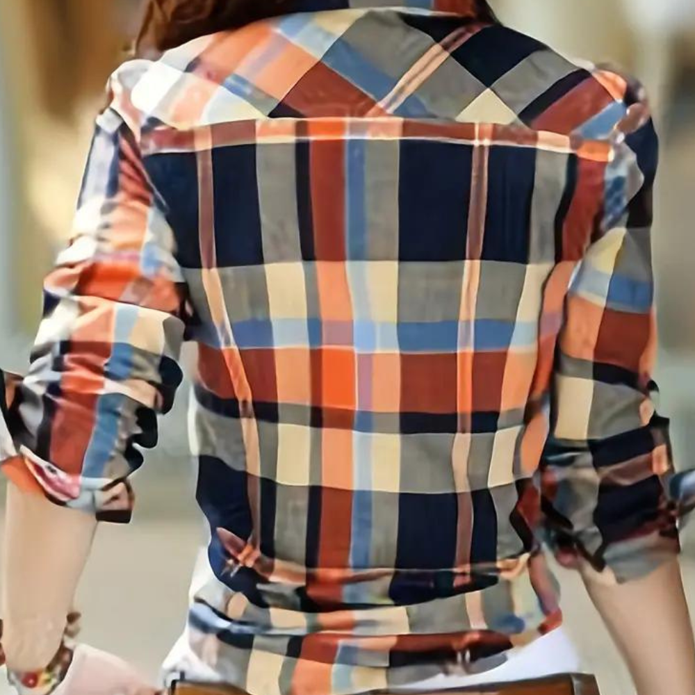 Modieuze blouse met karo-patroon
