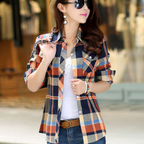 Modieuze blouse met karo-patroon