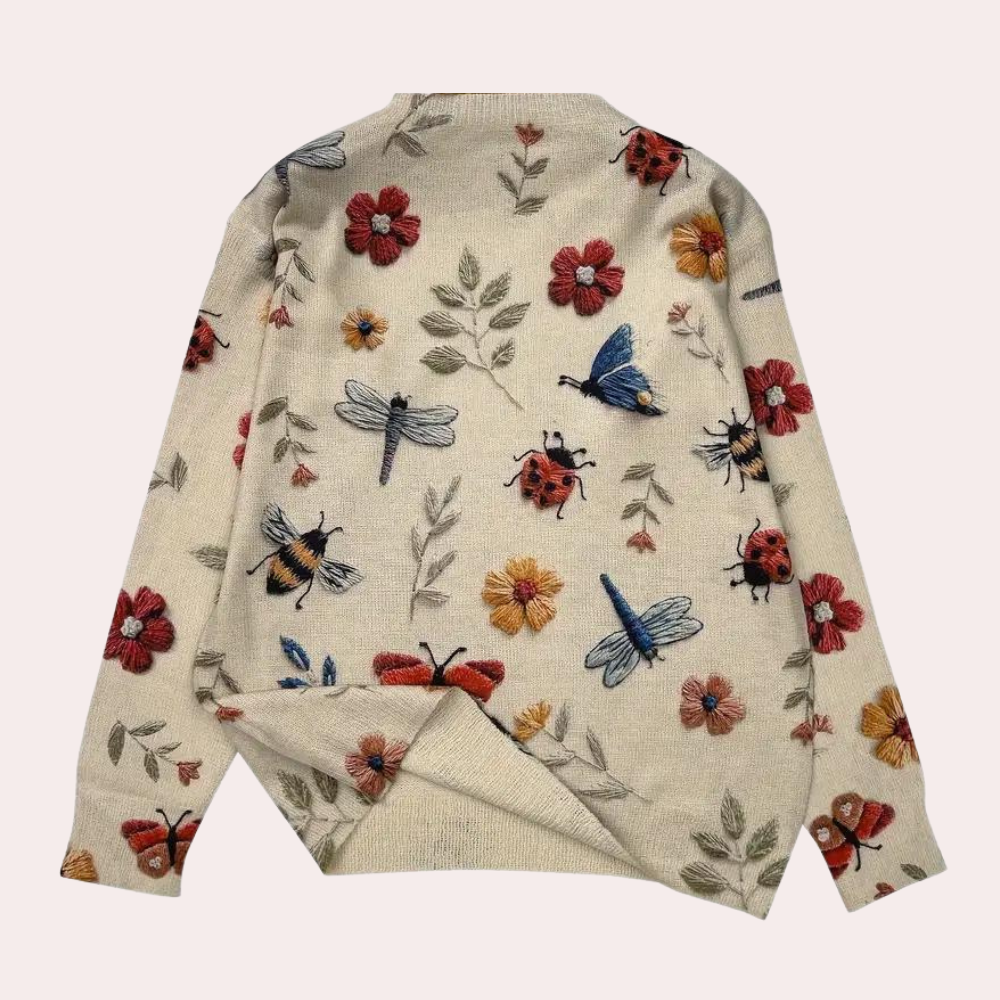 Vrolijke damestrui met bloemenprint