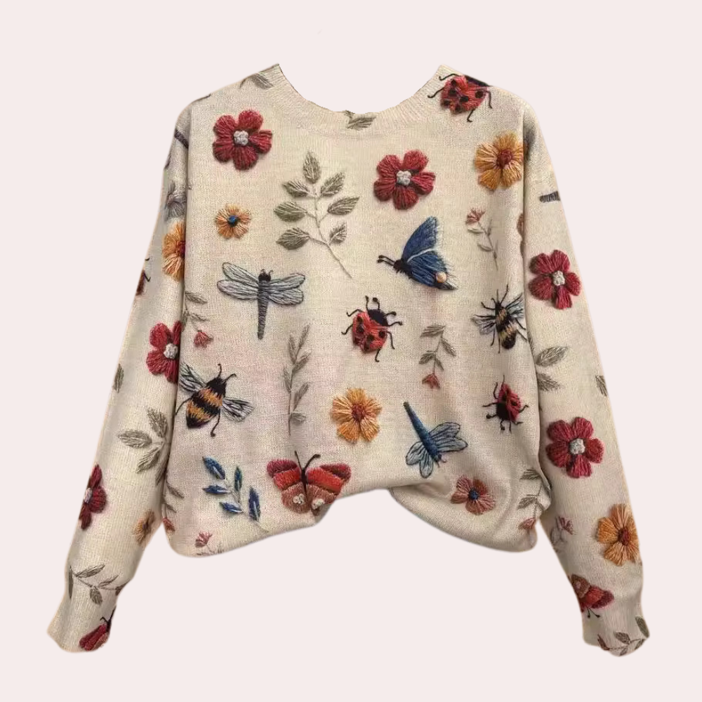 Vrolijke damestrui met bloemenprint