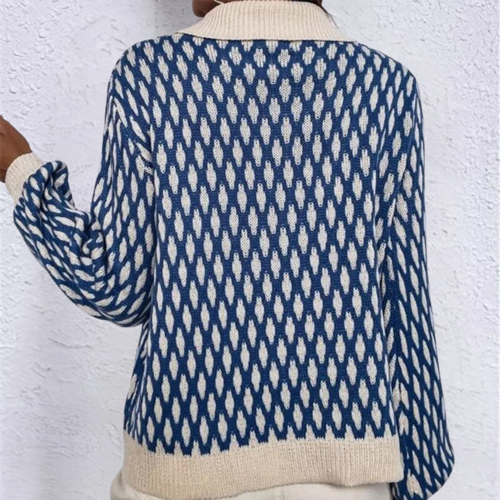 Gebreide damestrui met kraag